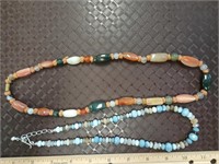 Stone Bead Necklaces 2 One With Sterling Silver
