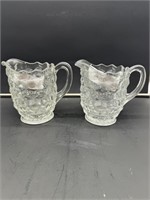 2 American Fostoria cream pitchers