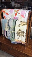 Quilt rack  with 3 quilts