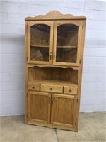 1 Pc. Oak Modern Corner Cabinet