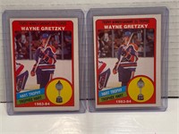 2 X Wayne Gretzky 1984/85 Hart Trophy Cards