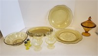 Amber Yellow Depression Glass Florentine Etc