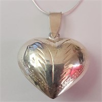 $160 Silver Heart Shaped Necklace