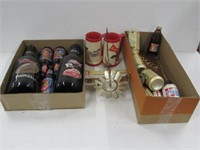 2 Trays Budweisers + Beer Collectibles