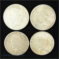 1923-S Silver Peace Dollars (4)