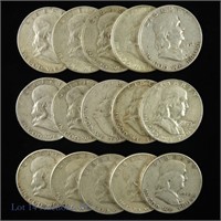 Silver Franklin Half Dollars (15)