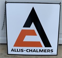 Allis Chalmers Dual Sided Metal Sign w/ Chains