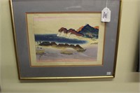 1 Framed Oriental Japanese Woodblock
