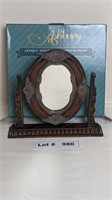 NEW IN BOX ANTIQUE FINISH SWIVEL MIRROR/PICTURE FR