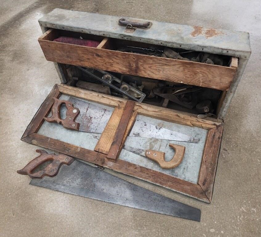 Antique Carpenter's Tool Chest Hand Made Stanley