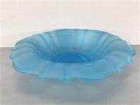 Blue Glass Flower Bowl