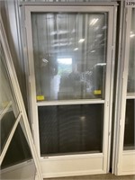 36" LH Half View Storm Door in White