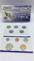 2001 U.S Mint Uncirculated Coin Set Philadelphia