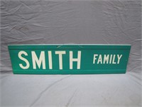 2-Sided Metal Smith Family Green Road Sign