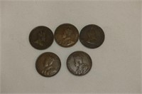 5 Canadian Large Pennies