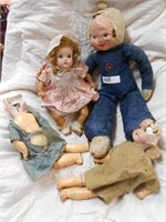 4 Old Dolls, Including Horsman Shirley Temple Doll