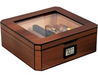 MAG Desktop Humidor, Walnut Finish, Holds 20-30 Ci