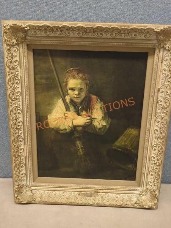 Rembrandt Girl With Broom Famed Art Reproduction