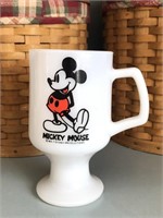 Mickey Mouse Milk Glass Pedestal Mug