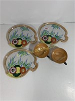 Japanese lusterware snack sets