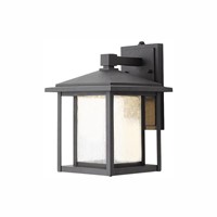 Black Outdoor Seeded Glass Wall Lantern