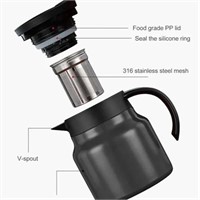 Thermal Coffee / Tea Pot - Stainless Steel - Vac