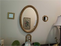 Set of mirrors- 1 big oval,3 little