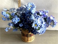 Amish made basket with artificial flowers
