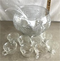 Punch bowl with eight glasses