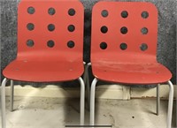 2 RED DESK CHAIRS