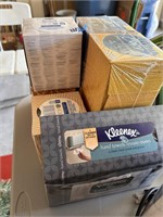 NEW BOXES OF TISSUES AND KLEENEX HAND TOWELS