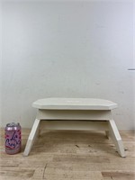 White wooden footstool