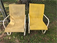 2 outdoor chairs yellow