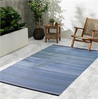 Fab Habitat Outdoor Rug, Indigo - 5 x 8 ft