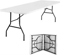 Portable Foldable Table,White (8FT)