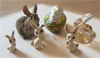 6 Bunny Figures Lot