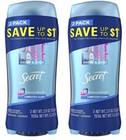 New 2 Pack Secret Antiperspirant Deodorant for