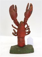 Rare cast iron lobster doorstop, 1920's, original