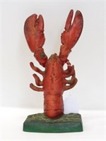 Rare cast iron lobster doorstop, 1920's, original