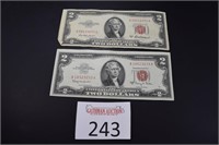 1953 & 1963 $2 US Notes