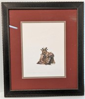 Signed Number Framed Lithograph Native Art