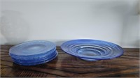 Cobalt Blue Bowl & 6 Plates