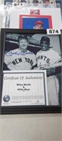 MANTLE / MAYS SIGNED WITH COA