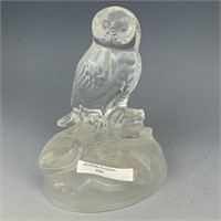 Clear Glass Owl Paperweight