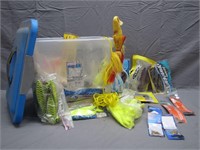 Sterlite Bin Filled W/Fishing Lures & Items