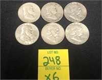 Ben Franklin Silver Half Dollars