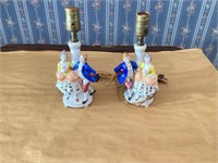 Porcelain Boudoir Lamps 11in untested