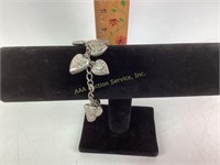 Sterling charm bracelet 35 grams