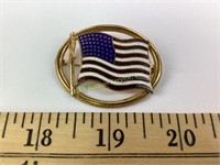 Old guilloche enameled US 48 star flag pin