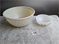 2 Fire King Bowls- 1 Large -1 Small